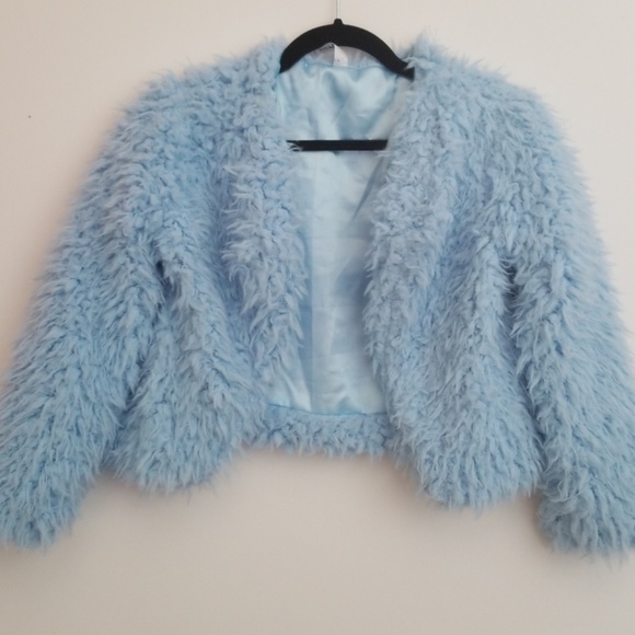 Jackets & Blazers - Baby Blue Faux Fur Jacket